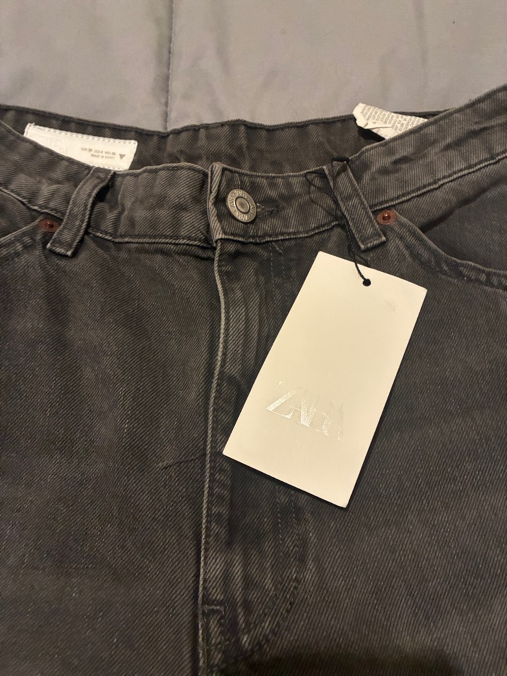 ZARA Woman’s  Dark Gray Straight Jeans